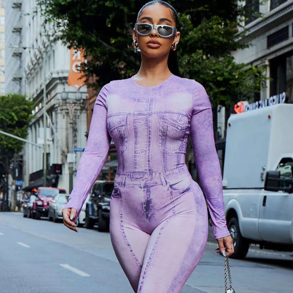 NEW! Purple DENIM ILLUSION JUMPSUIT!!!